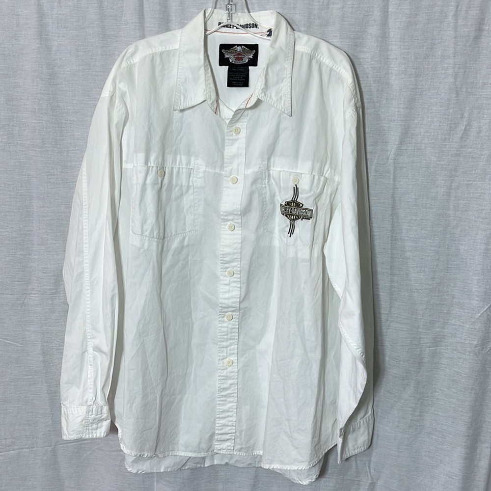 Harley Davidson White Button Down - image 2